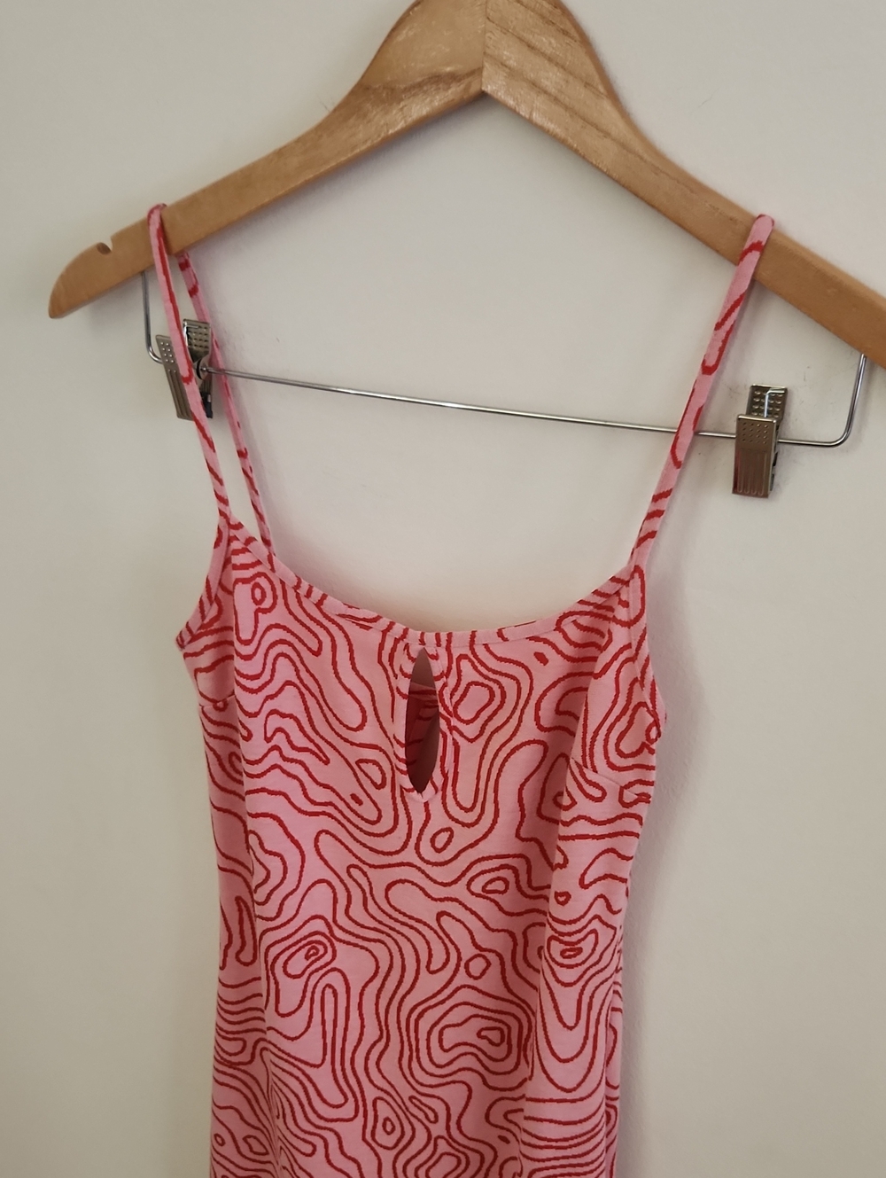 NWOT Zara Pink Red Swirl Abstract Midi Dress Small - Picture 4 of 8